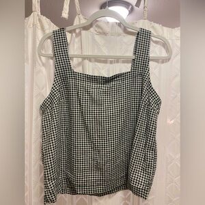 a new day Black and White Gingham Tank Top